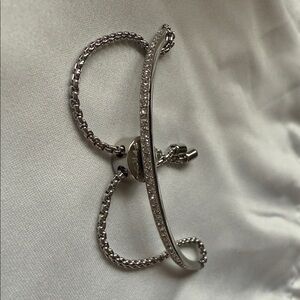 Michael Korrs Chic Silver Bracelet with Sparkling Rhinestone Accents